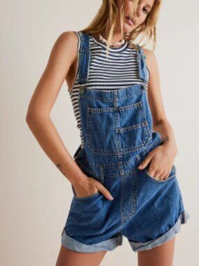 new FREE PEOPLE WE THE FREE ZIGGY overalls shortalls L large